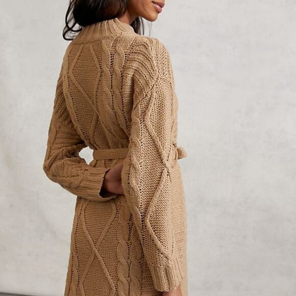 Anthropologie Amadi Cedar Cable-Knit Sweater Dress - Picture 5 of 14